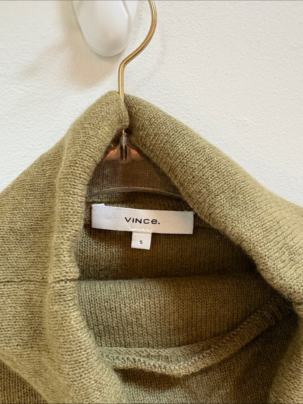 Vince Olive Knit Funnel Neck Sweater - Picture 2 of 3
